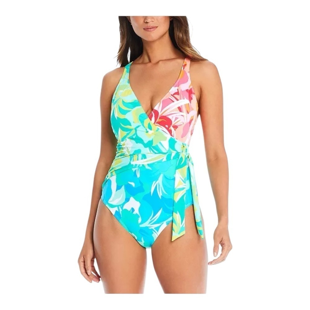 Bleu by Rod Beattie Surplice Tied One-Piece Swimsuit NWT